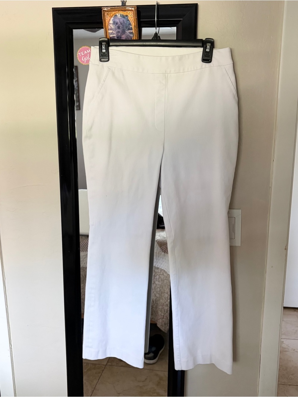 SPANX White Flare-Leg Stretch Jeans